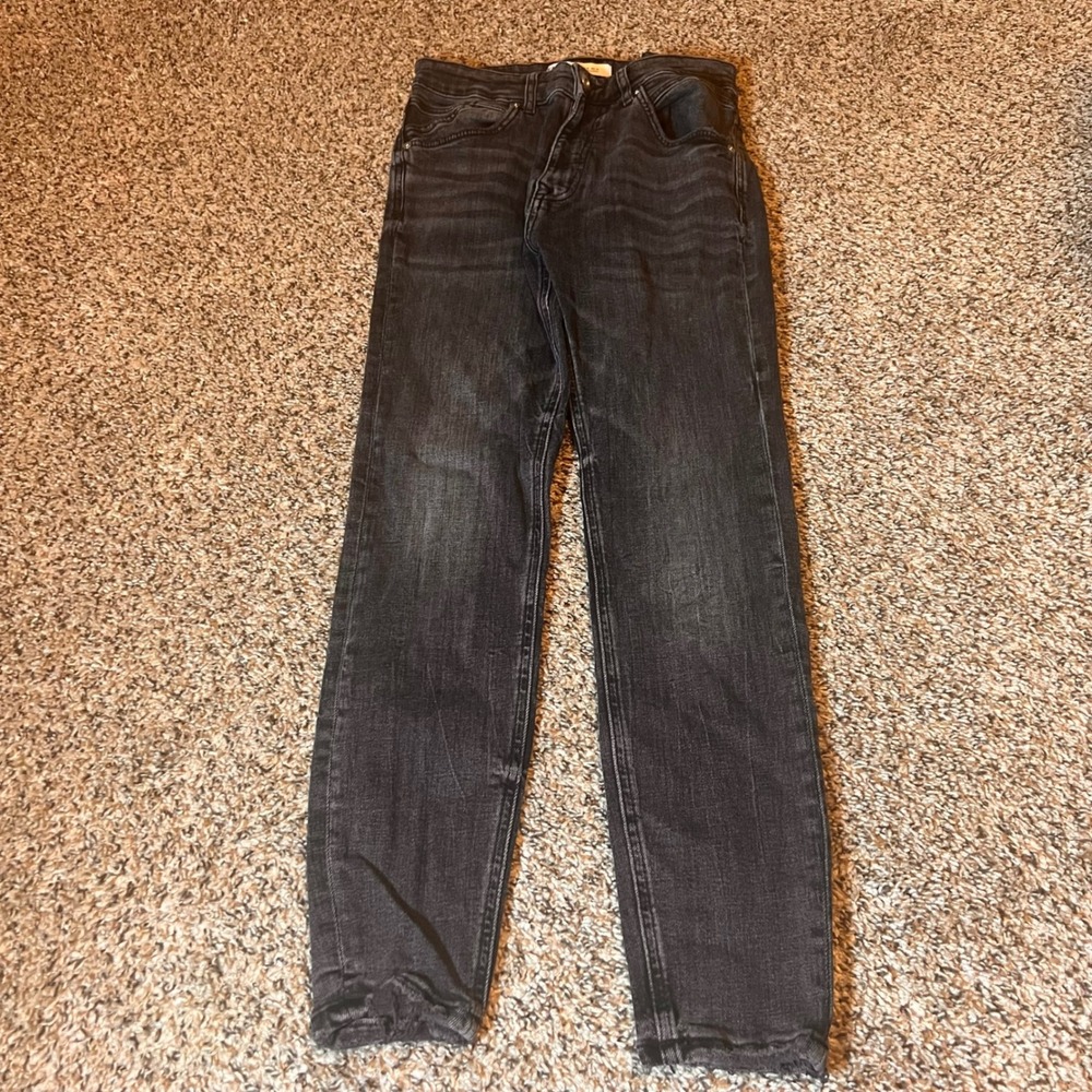 ZARA Women's Black Wash Denim Straight Leg Jeans Size 30